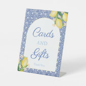 Moderne Arch Lemons Karten und Geschenke Babydusch Sockelschild (Vorderseite)