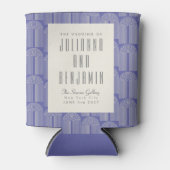 Moderne Arch Line Art Periwinkle Custom Wedding Dosenkühler (Vorderseite)