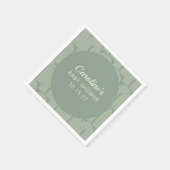 Moderne Arch Line Art Sage Green Baby Dusche nach Serviette (Ecke)