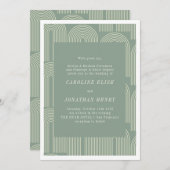 Moderne Arch Line Kunstzeitschrift Grüne feierlich Einladung (Vorne/Hinten)