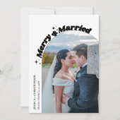 Moderne Arch Merry & Verheiratete Weihnachtsfeier Feiertagskarte (Vorderseite)