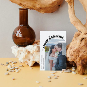 Moderne Arch Merry & Verheiratete Weihnachtsfeier Feiertagskarte