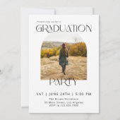 Moderne Arch Minimalistisch Foto Graduation Party Einladung (Rückseite)