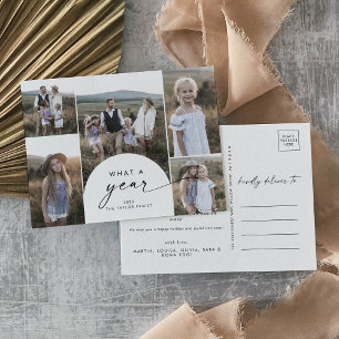 Moderne Arch Multi Foto Familiennachrichten Feiertagspostkarte