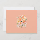 Moderne Arch Orange Peach and Black Floral Wedding Dankeskarte (Rückseite)