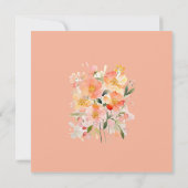 Moderne Arch Orange Peach Floral Wedding Save The Date (Rückseite)