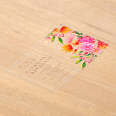 Moderne Arch Pink Orange Blumenhochzeit Acryleinladungen (Ablage )