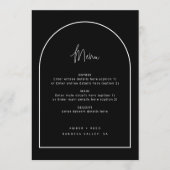 Moderne Arch Retro Minimalistisches Script Black W Menükarte (Vorderseite)