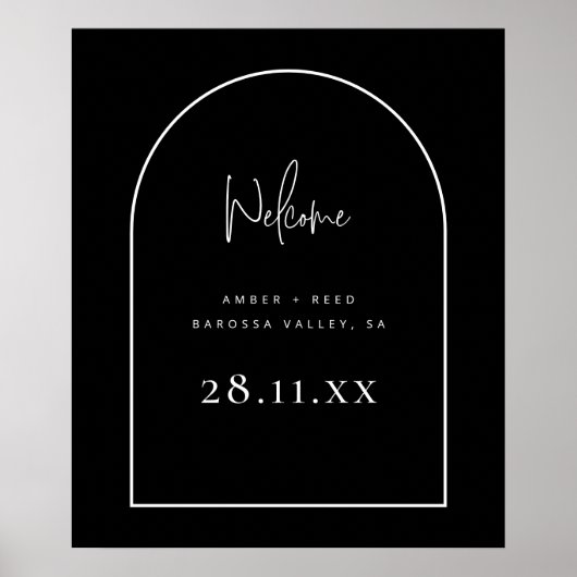 Moderne Arch Retro Minimalistisches Script Black W Poster (Vorne)
