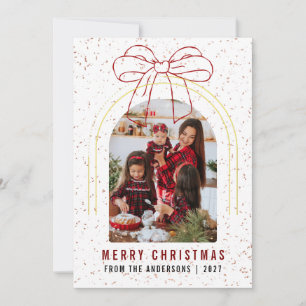 Moderne Arch Rotband Foto Frohe Weihnachten Schlei