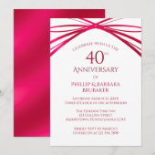 Moderne Arch Ruby 40. Hochzeitsjubiläumsfeier Einladung (Vorne/Hinten)