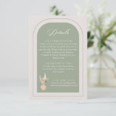 Moderne Arch Sage Green Wedding Begleitkarte (Stehend Vorderseite)