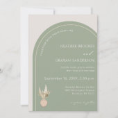 Moderne Arch Sage Green Wedding Einladung (Vorderseite)