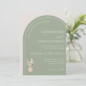 Moderne Arch Sage Green Wedding Einladung (Stehend Vorderseite)