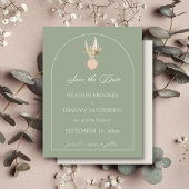 Moderne Arch Sage Green Wedding Save the Date Card