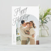 Moderne Arch Script Feiertage Feiertagskarte (Stehend Vorderseite)