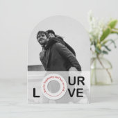 Moderne Arch-Shaped Valentine's Day Foto Card Einladung (Stehend Vorderseite)
