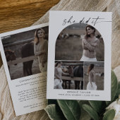 Moderne Arch sie machte es Foto Collage Abschluss Ankündigung