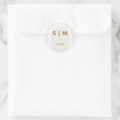 Moderne Arch Suite Anfangs Hochzeitsumschlag Siege Runder Aufkleber (Tasche)