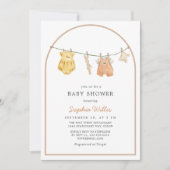 Moderne Arch Watercolor Einfache Kleidung Kinderdu Einladung (Vorderseite)