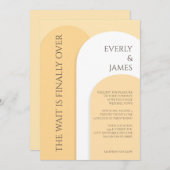 Moderne Arch Wedding Einladung in warm Gelb (Vorne/Hinten)