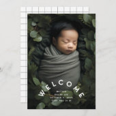 Moderne Arche Begrüßung Geburtstag Foto Ankündigun Ankündigung (Vorne/Hinten)