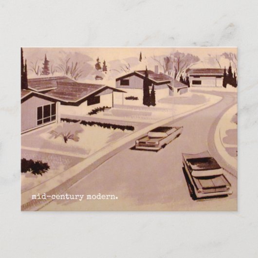 Moderne Architektur des Mitteljahrhunderts Postkarte (Vorderseite)