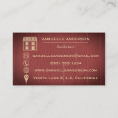 Moderne Architektur des Weinbaugebietes Rotes Holz Visitenkarte (Rückseite)