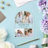 Moderne Architektur-Foto-Collage-Hochzeits-Dankesk Acryleinladungen (Insitu (Hochzeit))