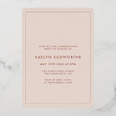 Moderne Architektur Foto Graduation Party Silver Folieneinladung (Rückseite)