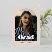 Moderne Architektur Foto Graduation Party Silver Folieneinladung (Stehend vorne)