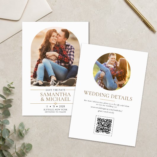 Moderne Architektur-Foto-QR-Code-Hochzeit Termin v Save The Date