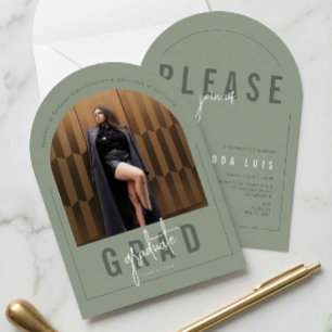 Moderne Architektur Foto Salbei Grün Abschluss Einladung