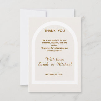 Moderne Architektur & Gold Glitter Hochzeit Dankeskarte
