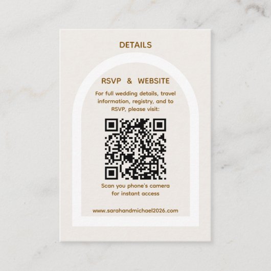 Moderne Architektur & Gold Glitter QR-Code RSVP De Begleitkarte (Vorderseite)