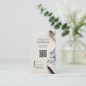 Moderne Architektur-QR-Code-Vernetzung Visitenkarte (Stehend Vorderseite)