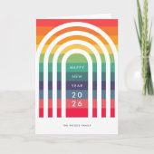 Moderne Architektur Regenbogen Neujahrskarte Feiertagskarte (Vorderseite)