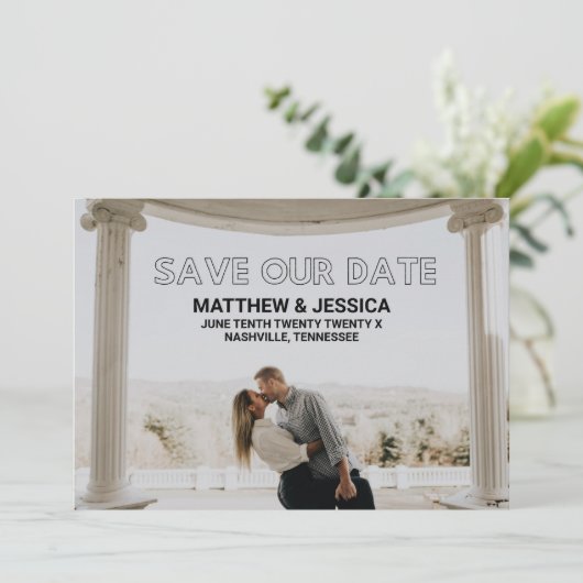 Moderne Architektur Save the Date (Stehend Vorderseite)