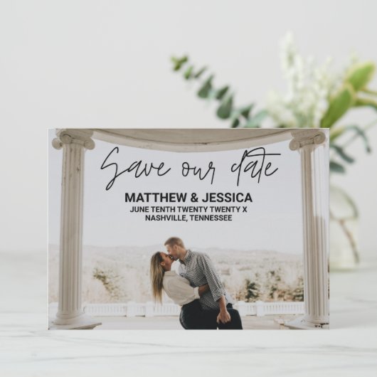 Moderne Architektur Save the Date (Stehend Vorderseite)