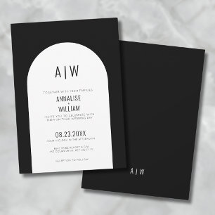 Moderne Architektur Schwarz Weiß Hochzeit Einladung