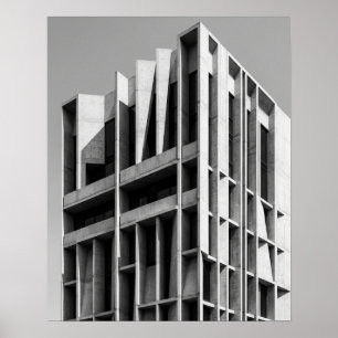 Moderne Architektur Schwarz-Weiß-Plakat   Beton Poster