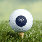 Moderne Aries Zodiac Sign Blue Carbon Fibre Dekor Golfball (Insitu T-Shirt)