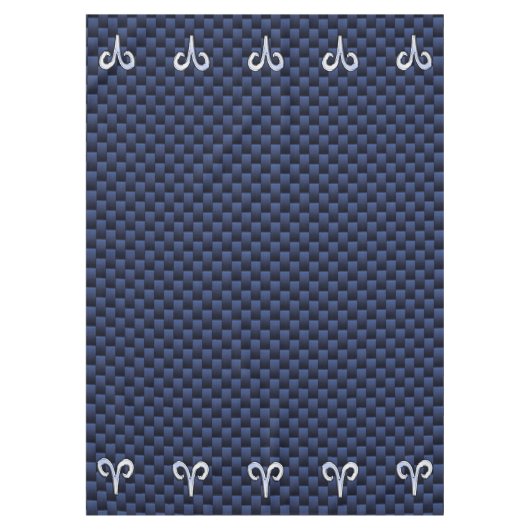 Moderne Aries Zodiac Sign Blue Carbon Fibre Dekor Tischdecke (Vorderseite)