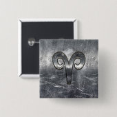 Moderne Aries Zodiac Signing Grunge Not Style Button (Vorne & Hinten)