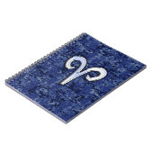 Moderne Aries Zodiac Symbol Navy Blue Digital Camo Notizblock (Linke Seite)