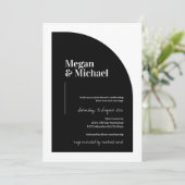 Moderne Arkaden und Weiß Minimalistisch Einladung (Stehend Vorderseite)