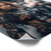 Moderne Armor-Frau in Fantasy City Poster (Ecke)