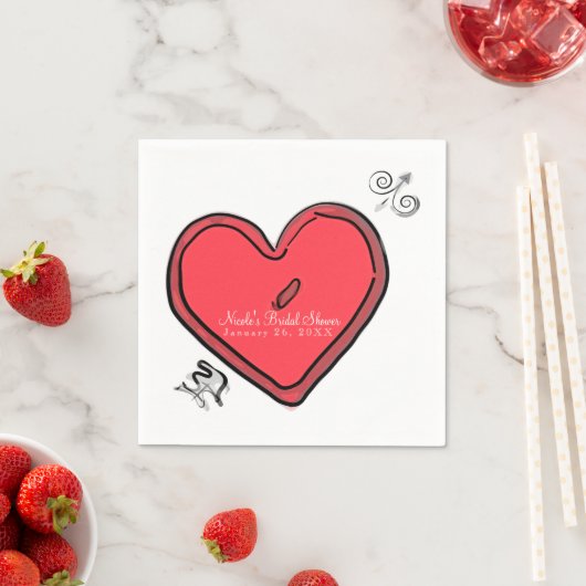 Moderne Arrow & Heart Valentines Custom Chic Party Serviette (Beispiel)