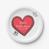 Moderne Arrow & Heart Valentines Party Pappteller (Vorderseite)
