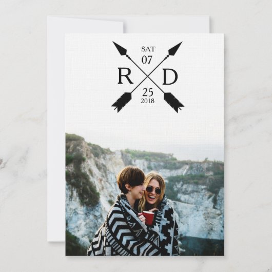 Moderne Arrow | SAVE THE DATE | Hochzeit von Fotos (Vorderseite)